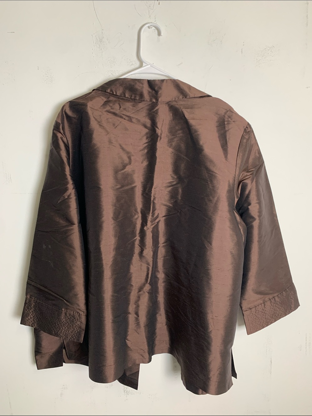 Valerie Stevens Chocolate Brown Satin-Like Blazer Jacket - Picture 3 of 3